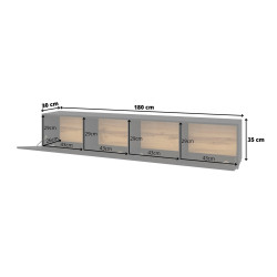 Tumba pentru TV Helvetia Ava Nr.40 (Black/Wotan Oak) Thumb