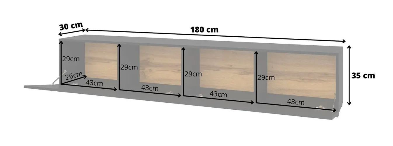Tumba pentru TV Helvetia Ava Nr.40 (Black/Wotan Oak) - 5