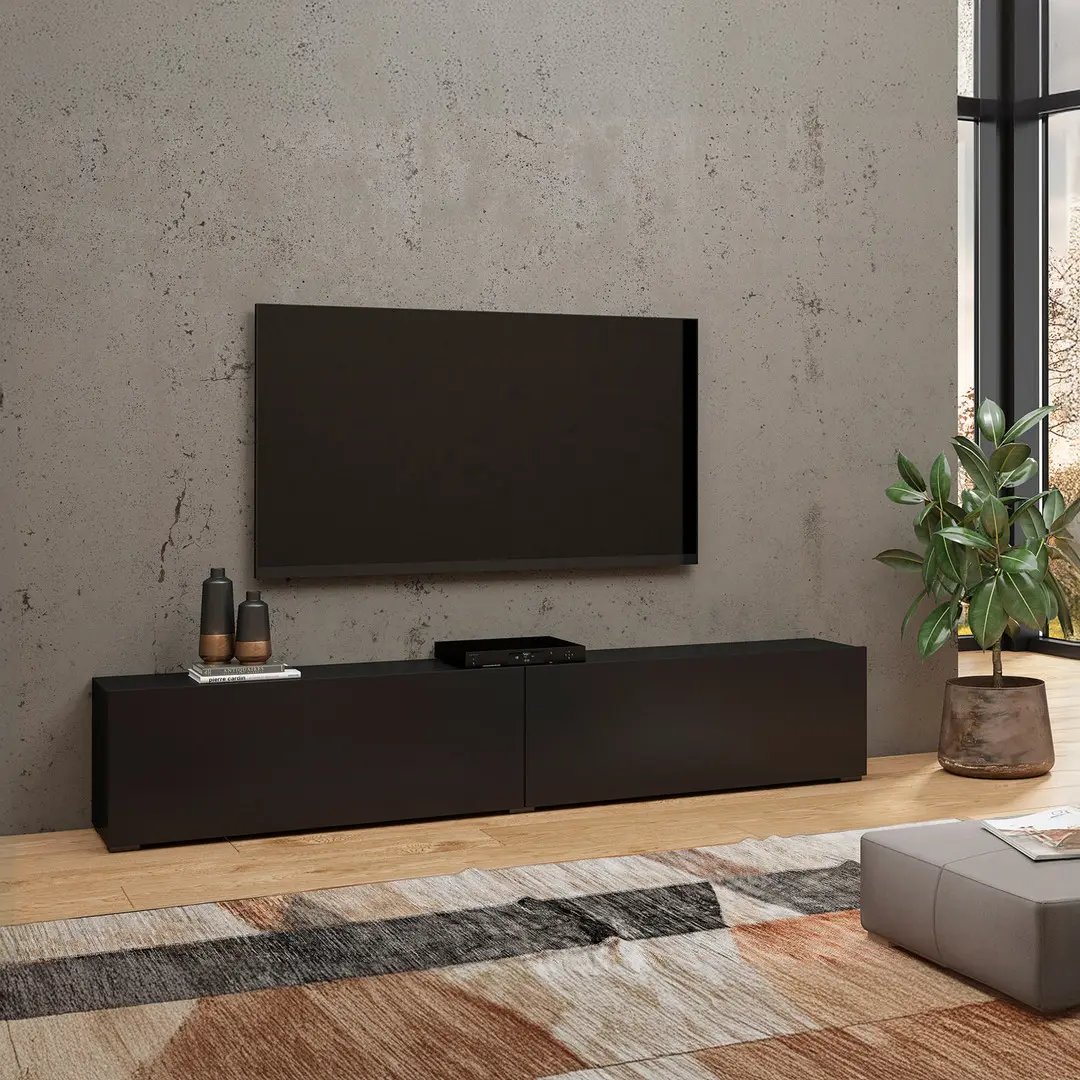 Tumba pentru TV Helvetia Ava Nr.40 (Black/Wotan Oak) - 7