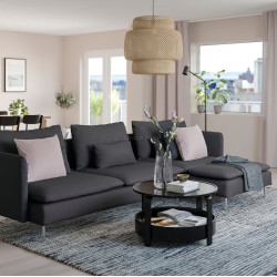 Canapea de colt Ikea Soderhamn/Fridtuna 4 locuri/sezlong (Gri inchis)