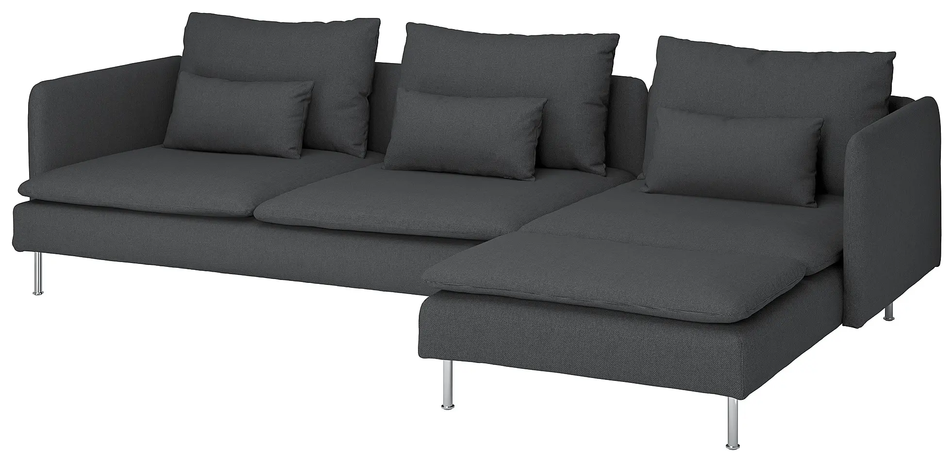 Canapea de colt Ikea Soderhamn/Fridtuna 4 locuri/sezlong (Gri inchis) - 2