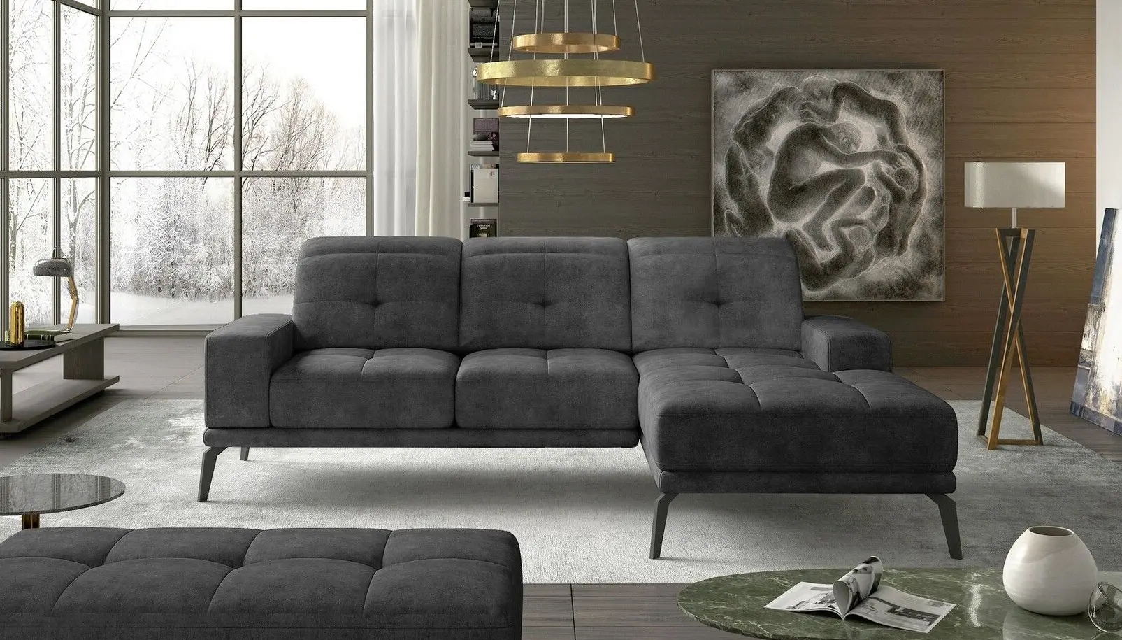 Canapea de colt Eltap Torrense Dora 95 Right (Graphite)