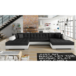 Диван П-образный Eltap Vento Inari 100/Soft 17 (Black/White)