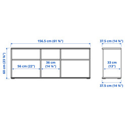 Tumba pentru TV Ikea Skruvby 156x38x60 (Alb) Thumb