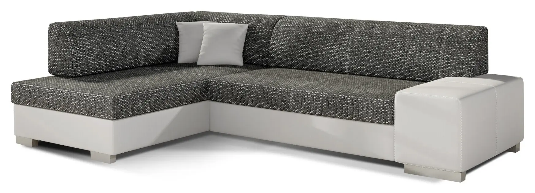 Canapea de colt Eltap Fabio Berlin 02/Soft 17 Left (Black/White) - 2