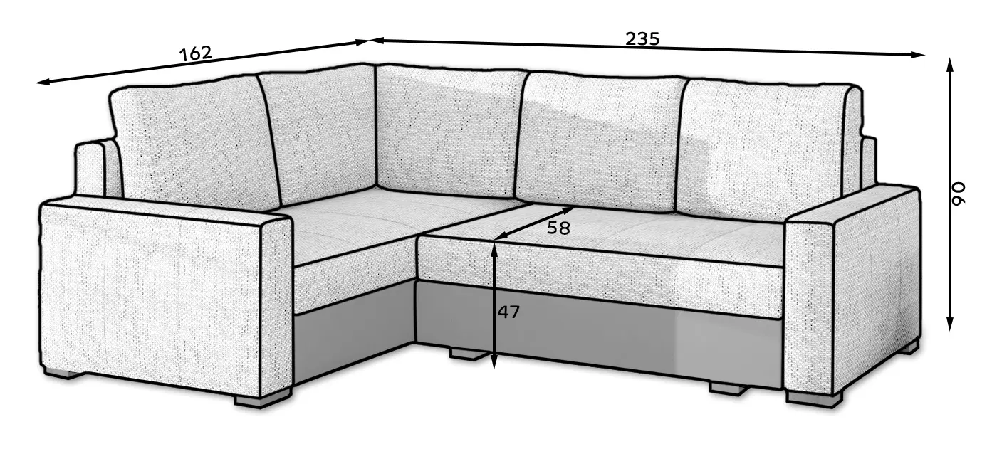 Диван угловой Eltap Corona Kronos 09/Paros 05 Right (Blue/Gray Light) - 6