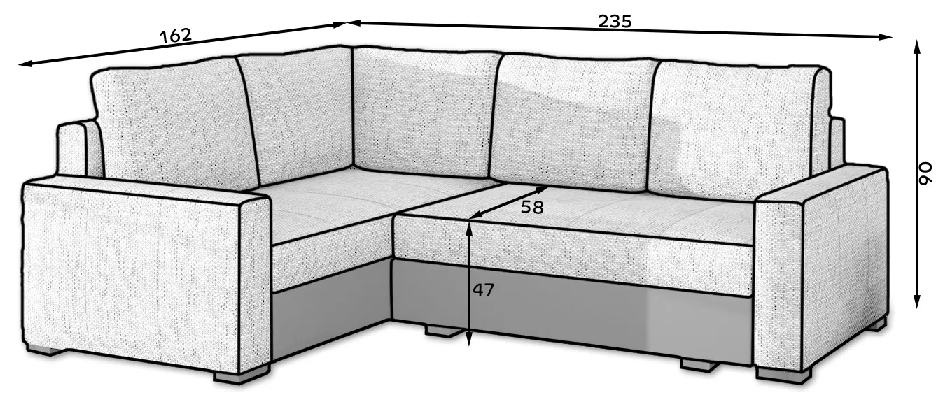 Canapea de colt Eltap Corona Berlin 01/Soft 11 Right (Gray/Black) - 3