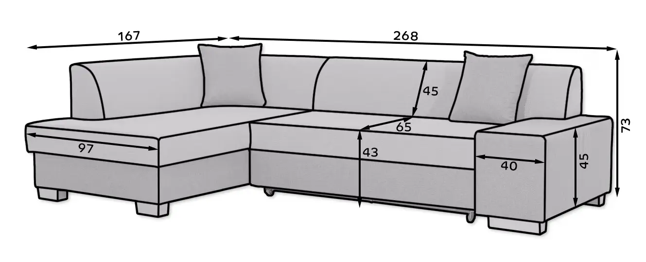Canapea de colt Eltap Fabio Soft 17 Left (White) - 4