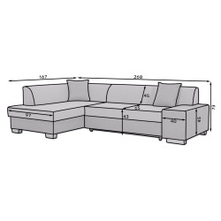 Canapea de colt Eltap Fabio Sawana 26 Left (Brown) Thumb