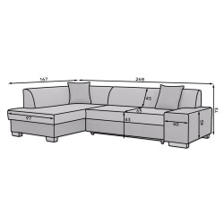 Диван угловой Eltap Fabio Sawana 05/Soft 17 Left (Gray Dark/White) Thumb