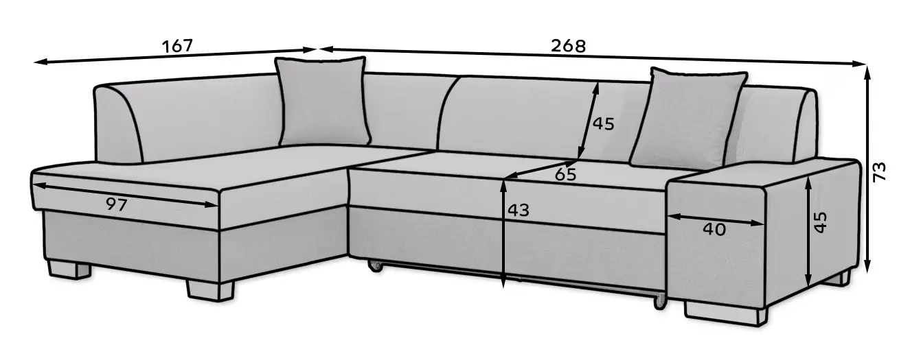 Диван угловой Eltap Fabio Sawana 05/Soft 17 Left (Gray Dark/White) - 3