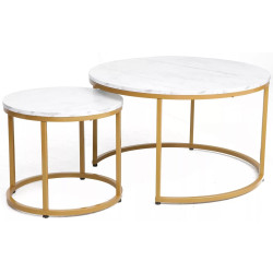 Set masute pentru reviste Signal Dion (White Marble/Gold) Thumb