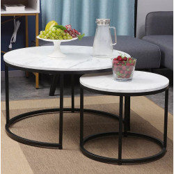 Set masute pentru reviste Signal Dion (White Marble/Black)