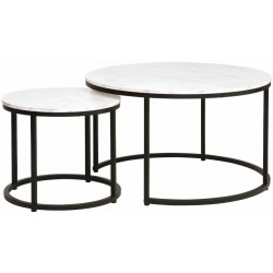 Set masute pentru reviste Signal Dion (White Marble/Black) Thumb