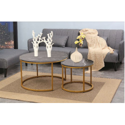 Set masute pentru reviste Signal Dion (Black Marble/Gold)