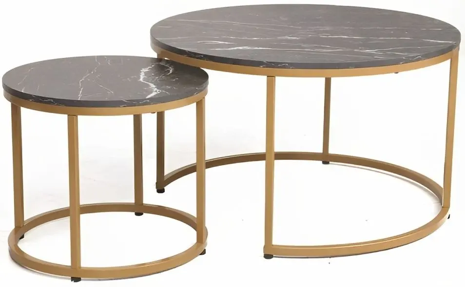 Set masute pentru reviste Signal Dion (Black Marble/Gold)