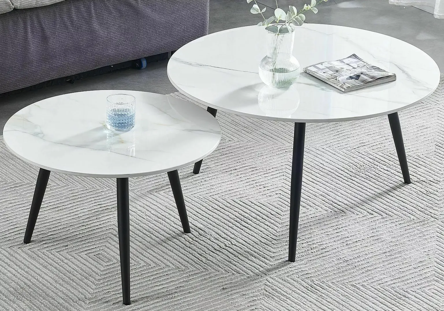 Set masute pentru reviste Signal Kora D (White/Black Matt)