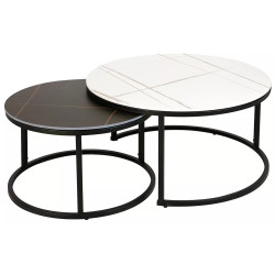 Set masute pentru reviste Signal Ferrante B (White Marble/Black Matt) Thumb