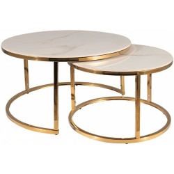 Set masute pentru reviste Signal Portafino A (White/Gold) Thumb