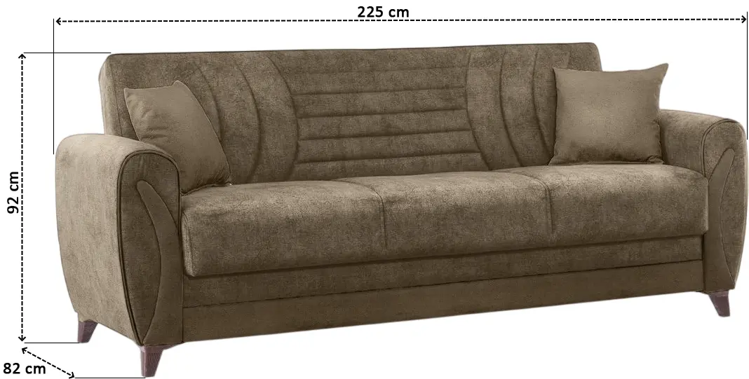 Диван Fabulous Seren 3-местный 73-100 (Dark Brown/Beige) - 5