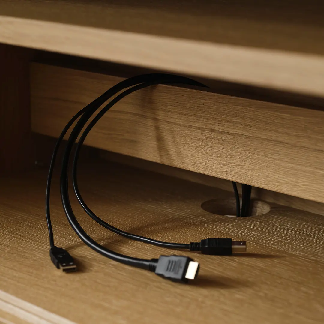 Tumba pentru TV Ikea Stockholm 2025 usi glisante 179x42x56 (Furnir stejar) - 3