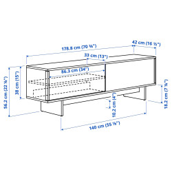 Tumba pentru TV Ikea Stockholm 2025 usi glisante 179x42x56 (Furnir stejar) Thumb