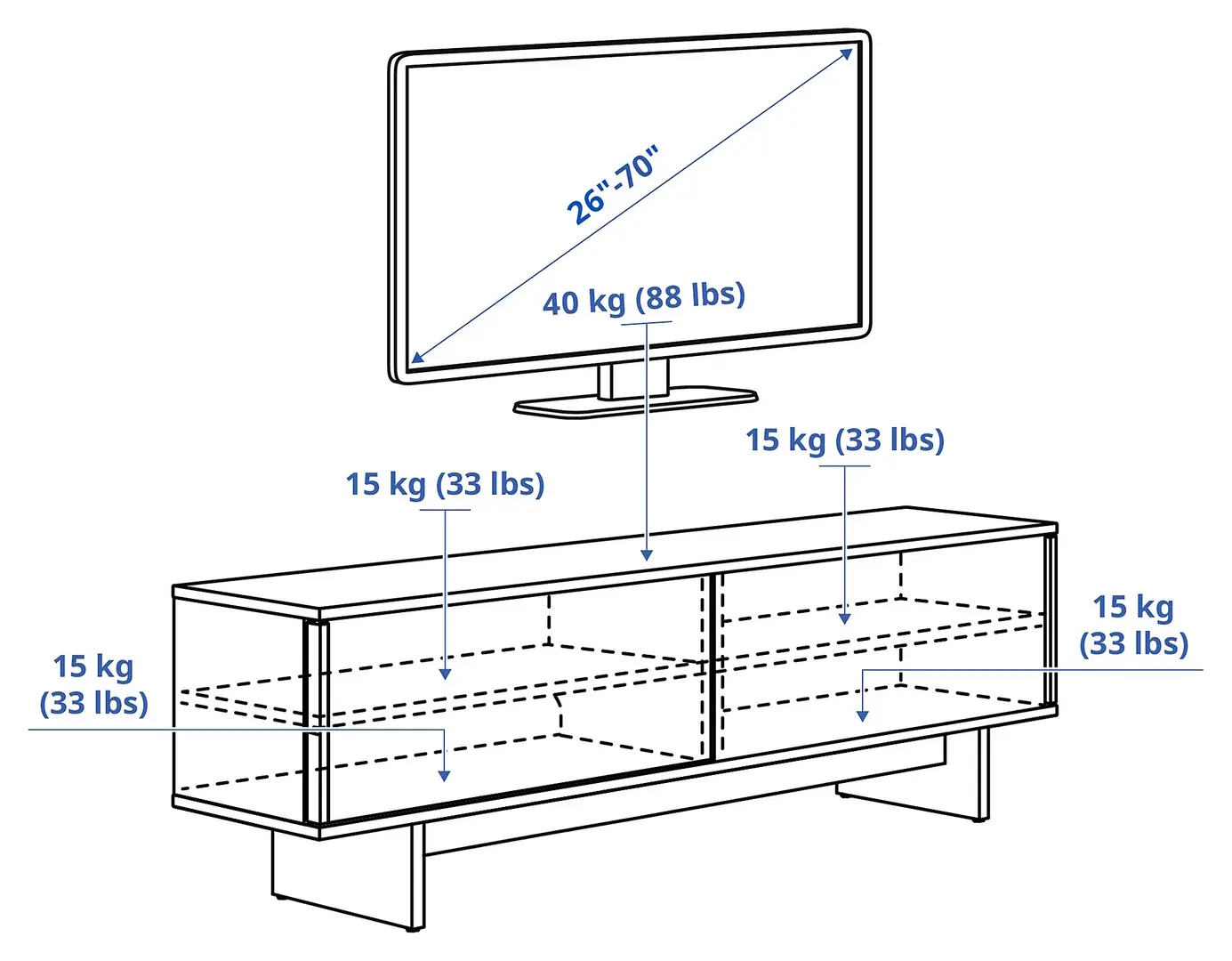 Tumba pentru TV Ikea Stockholm 2025 usi glisante 179x42x56 (Furnir stejar) - 7