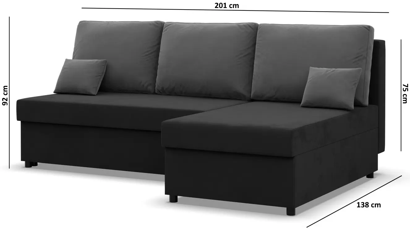 Диван угловой Magnifico Meble Kemi Right Bonell Mikrofaza 20 (Brown) - 9