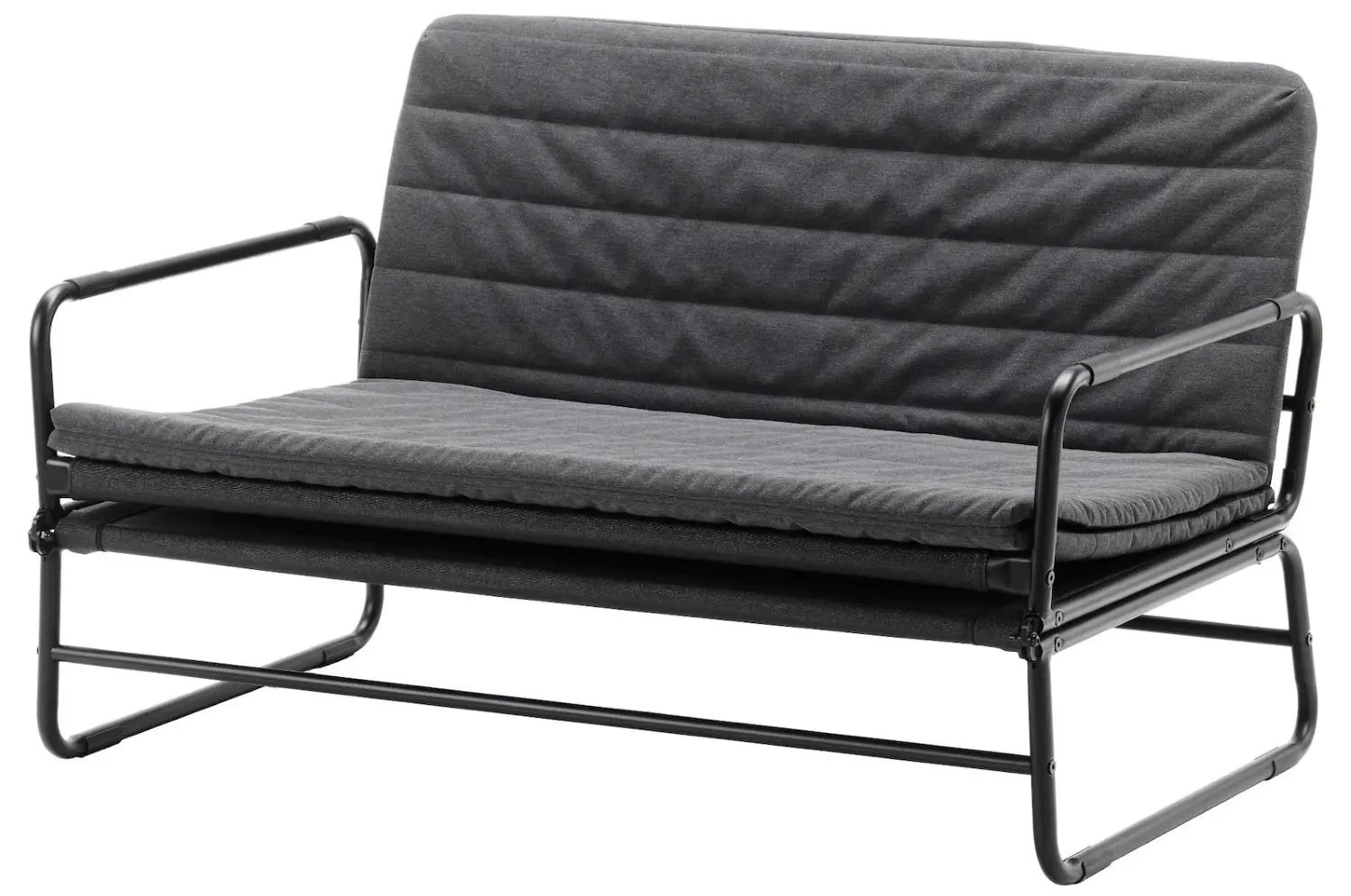 Canapea extensibila Ikea Hammarn/Knisa (Gri inchis/Negru)