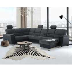 Canapea in forma de U extensibila Mobhaus Santiago Left (Black/Dark Gray) Thumb