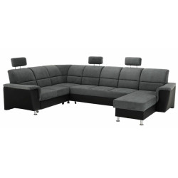 Canapea in forma de U extensibila Mobhaus Santiago Left (Black/Dark Gray) Thumb