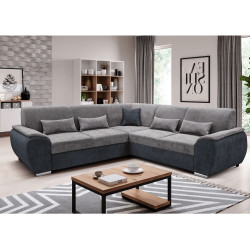 Диван угловой раскладной Tempo Kondela Emily Left (Dark Gray/Gray)