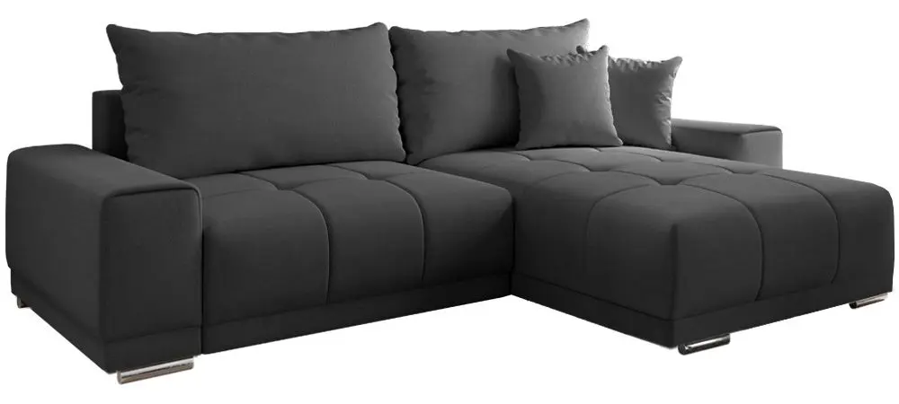 Canapea de colt extensibila Tempo Kondela Kevan (Dark Gray)