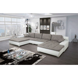 Диван П-образный раскладной Tempo Kondela Toniks U Uni (Gray/White)