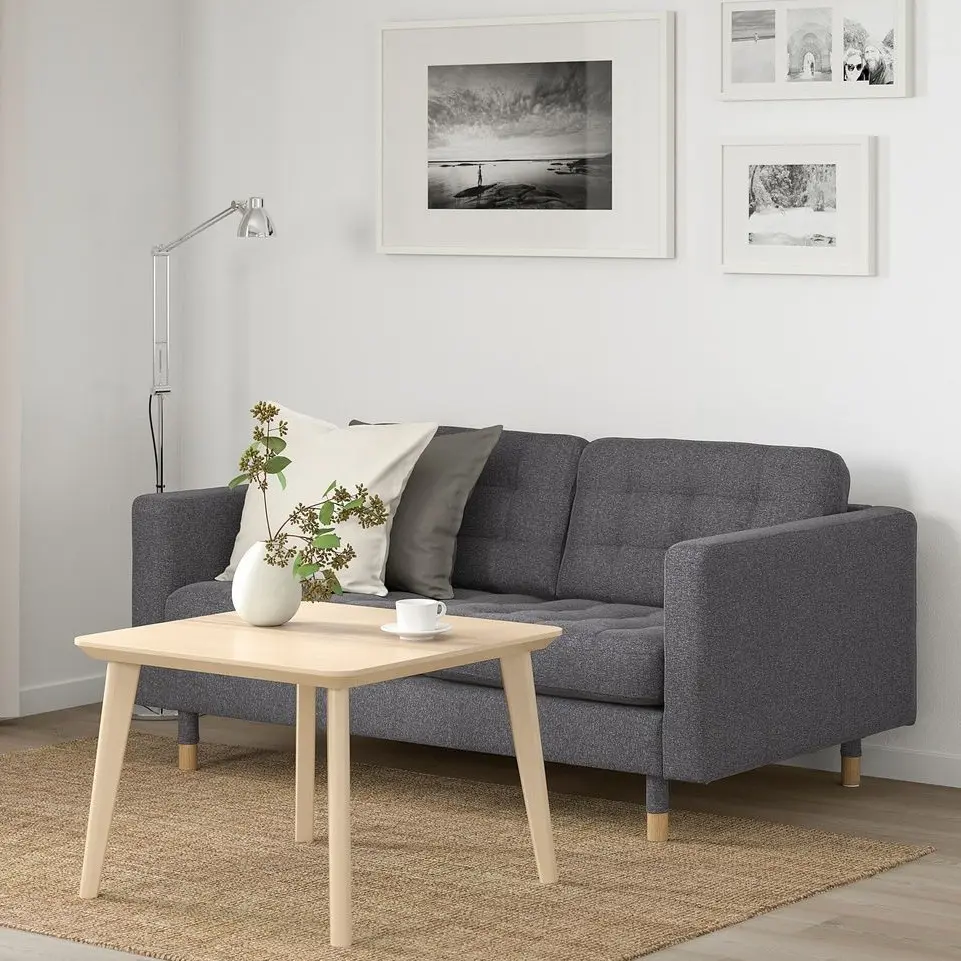 Диван Ikea Landskrona/Gunnared 2-местный/дерево (Темно-серый)