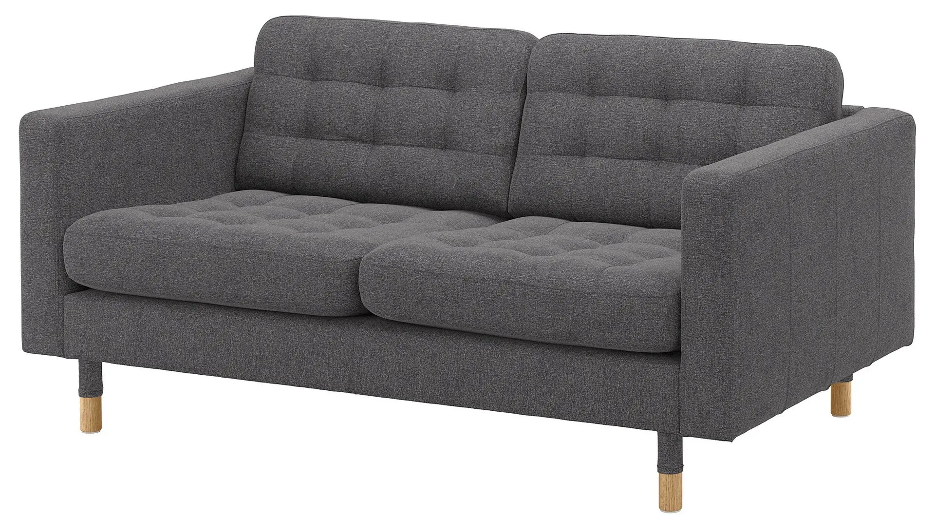 Диван Ikea Landskrona/Gunnared 2-местный/дерево (Темно-серый)