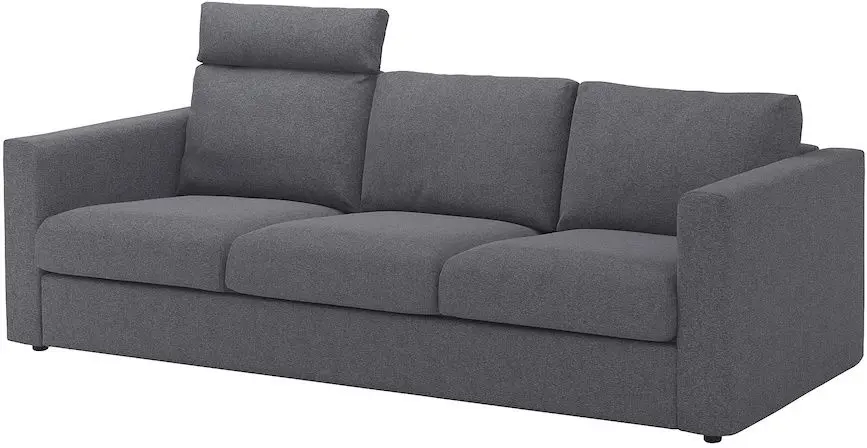 canapea Ikea Vimle/Gunnared 3 locuri/tetiera (Gri mediu)