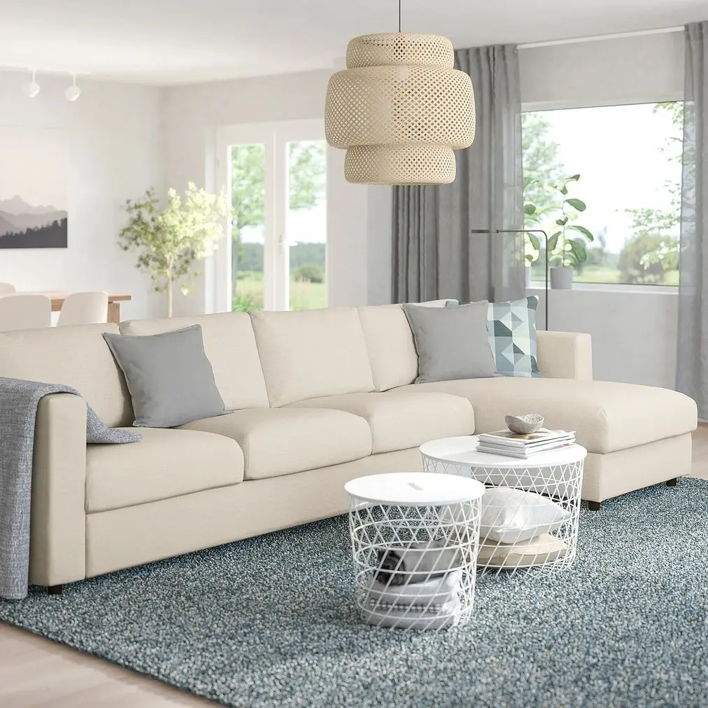 Canapea de colt Ikea Vimle/Gunnared 4 locuri/sezlong (Bej)