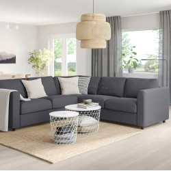Canapea colt Ikea Vimle/Gunnared 4 locuri (Gri mediu)