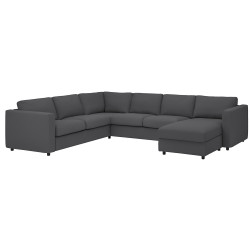 Canapea colt Ikea Vimle/Hallarp 5 locuri/sezlong (Gri) Thumb