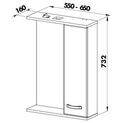 Шкаф с зеркалом Martat Olimpia 55 (White) Thumb