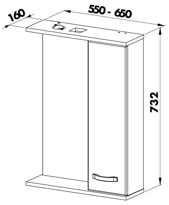 Шкаф с зеркалом Martat Olimpia 55 (White)