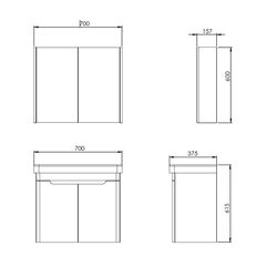 Dulap sub lavoar Martat Rio 70 (White) Thumb