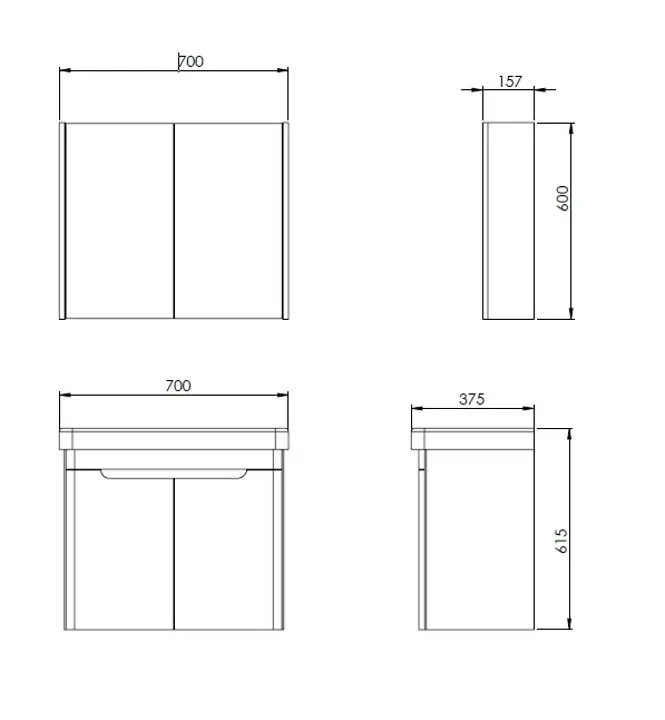 Dulap sub lavoar Martat Rio 70 (White)