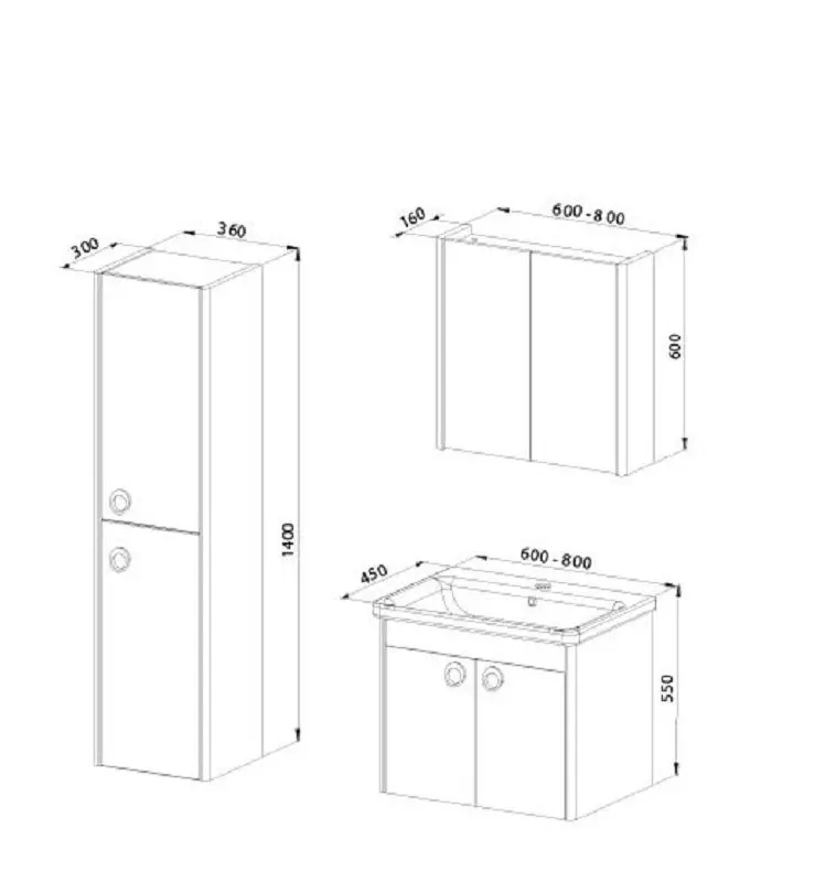 Dulap cu oglinda Martat Viola 80 (White)