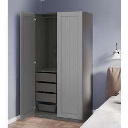 Dulap Ikea Pax/Gullaberg raft/bara/sertare/cosuri 100x60x201 (Gri inchis/Gri)