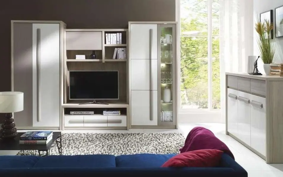 Tumba Fadome Roma Rom12 (White Gloss/Gray Matte/Elm)