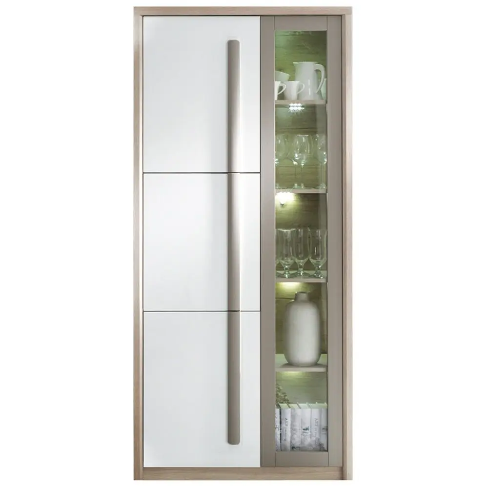 Витрина Fadome Roma Rom2 (White Gloss/Gray Matte/Elm)