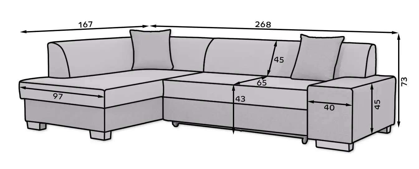 Диван угловой Eltap Fabio Berlin 01/Soft 17 Left (Gray/White)