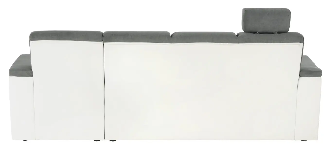 Canapea de colt extensibila Mobhaus Santiago Right (White/Gray)